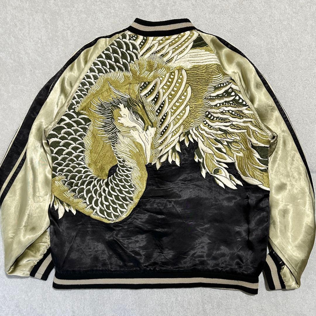 専用★XL 大きいサイズ‼️花旅楽団　リバーシブルスカジャン　鳳凰　ゴールド