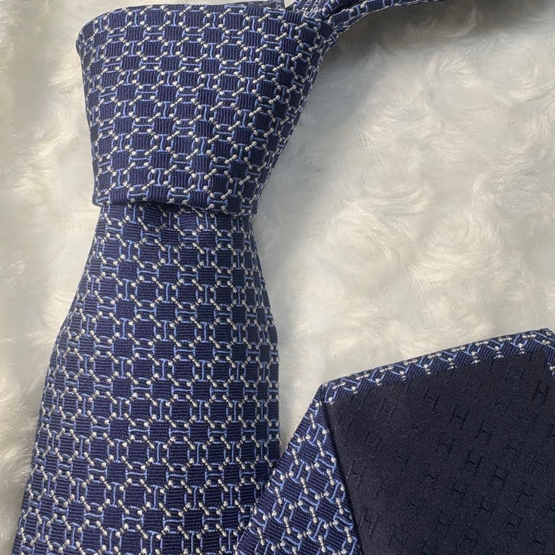 【希少✨極美品】HERMES ネクタイ 659241T シェーヌダンクル柄