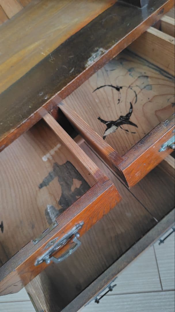 古家具　昭和レトロ　アンティーク 木製ガラス扉収納棚