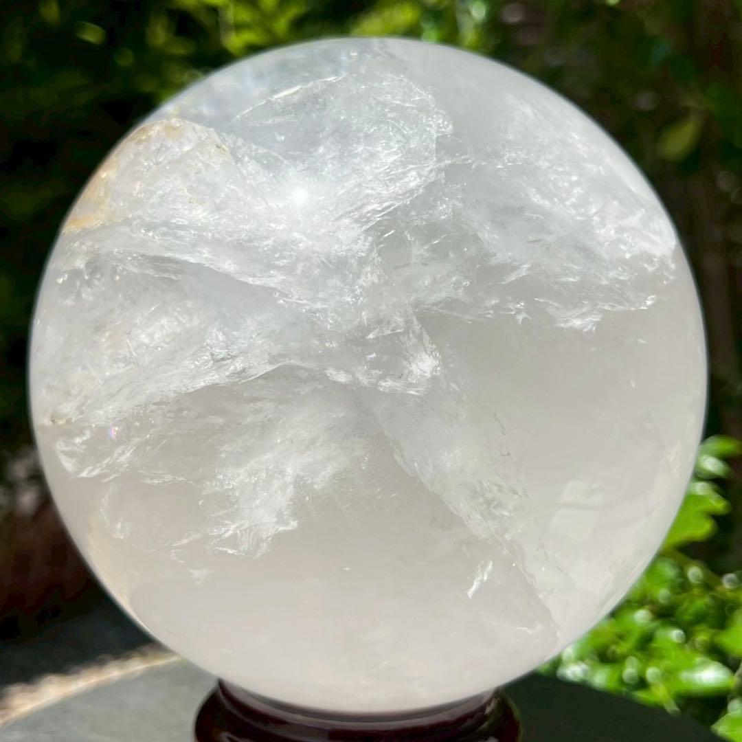 ✳️存在際立つ美麗超大玉‼️✨レインボー ヒマラヤ水晶 丸玉 天然石 原石 置物