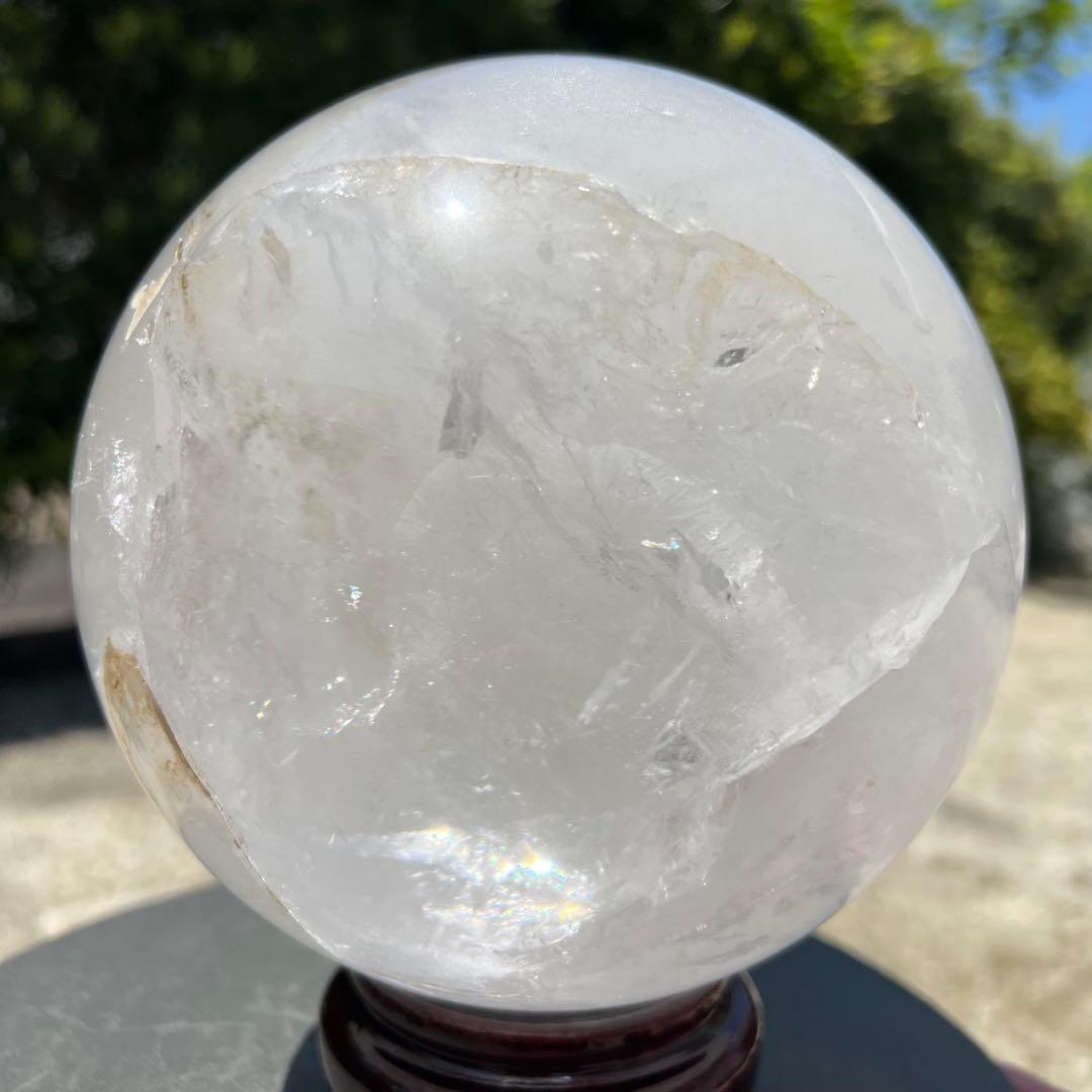 ✳️存在際立つ美麗超大玉‼️✨レインボー ヒマラヤ水晶 丸玉 天然石 原石 置物