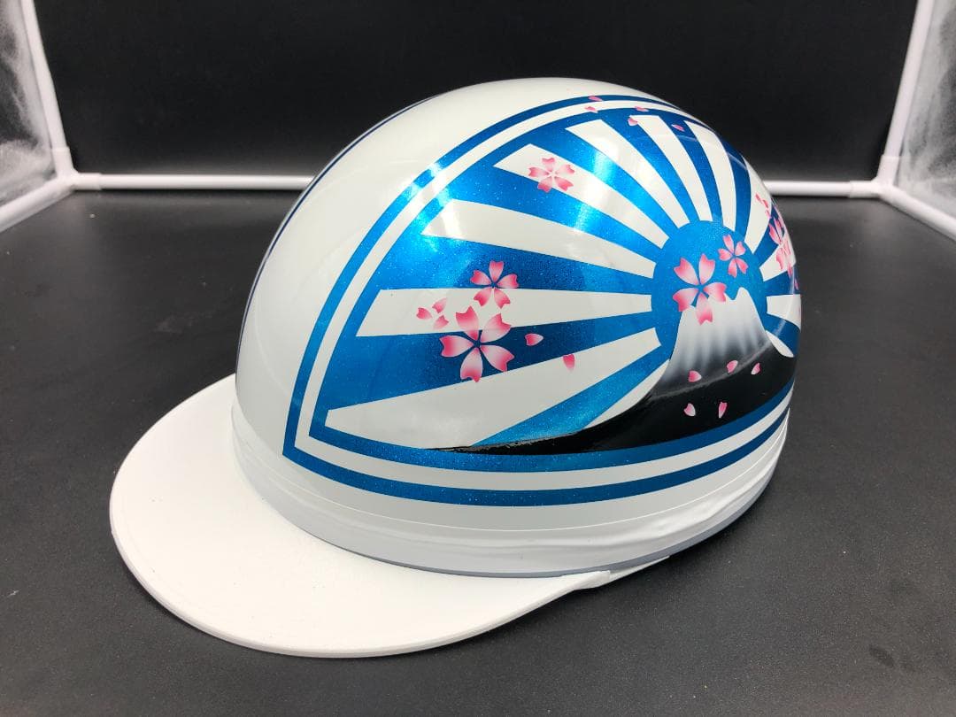 コルク半　カスタム　富士日章　マジック　ホワイトブルー　ラメ　桜　高級クリヤ