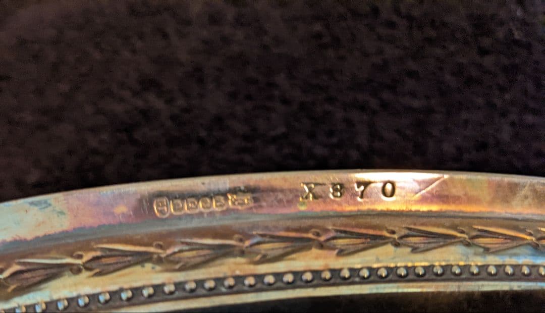 希少品◆Silver plated tray English c.1889-90