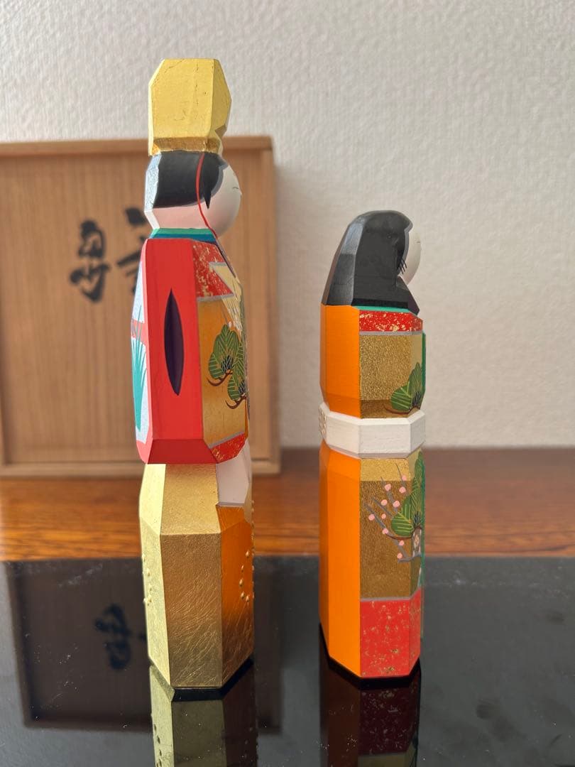 日本橋高島屋購入　最高級品　一刀彫　神泉　神泉作奈良　雛人形　立雛　20.5㎝