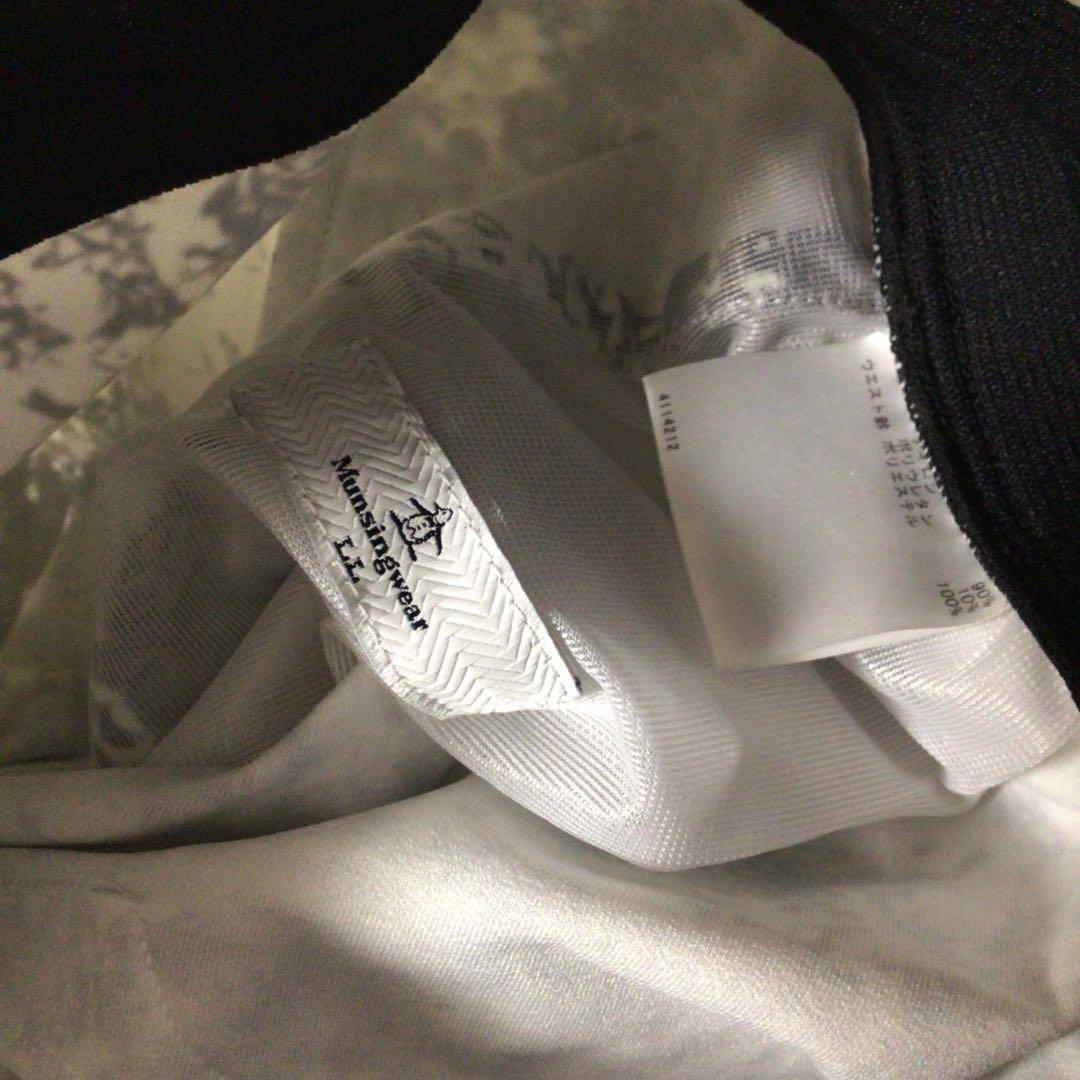 マンシングウェア 総柄 ペンギン ゴルフパンツ 白黒 大きめLL 極美品 夏用