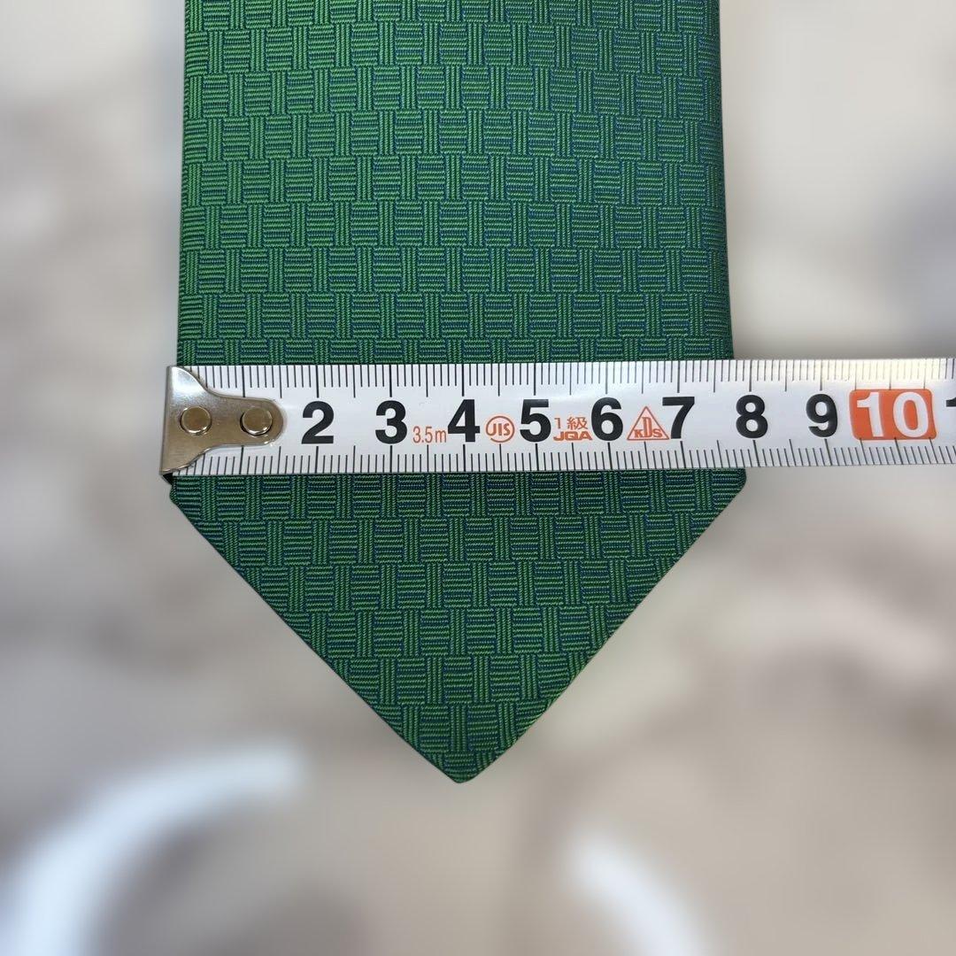 【箱付き✨】HERMES ネクタイ　ファソネ　グリーン　緑　ゴルフ　ワンポイント