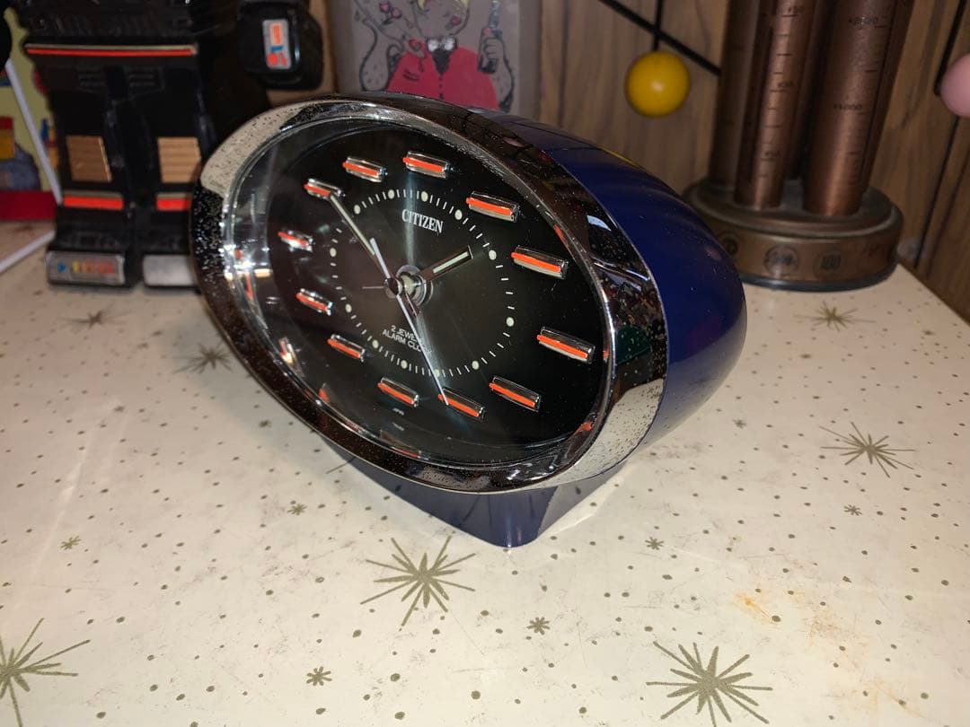 昭和レトロ　動作品　CITIZEN シチズン ゼンマイ時計　スペースエイジ