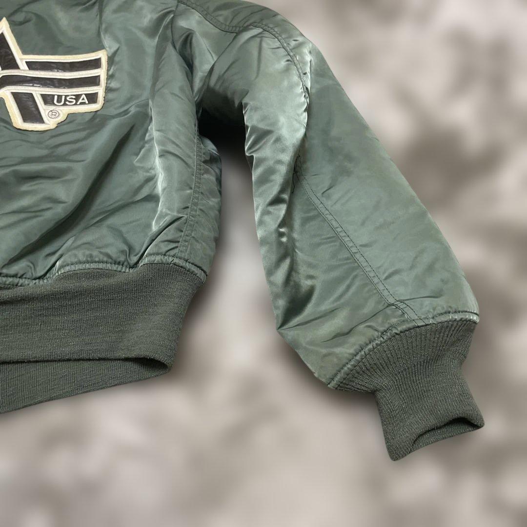 は*る様 90s USA製Alpha Industries MA-1 セージグリ