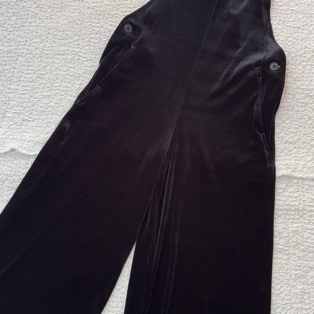 アンシェヌマン ベロア オーバーオール サロペット 黒 定価約3万円 ブラック