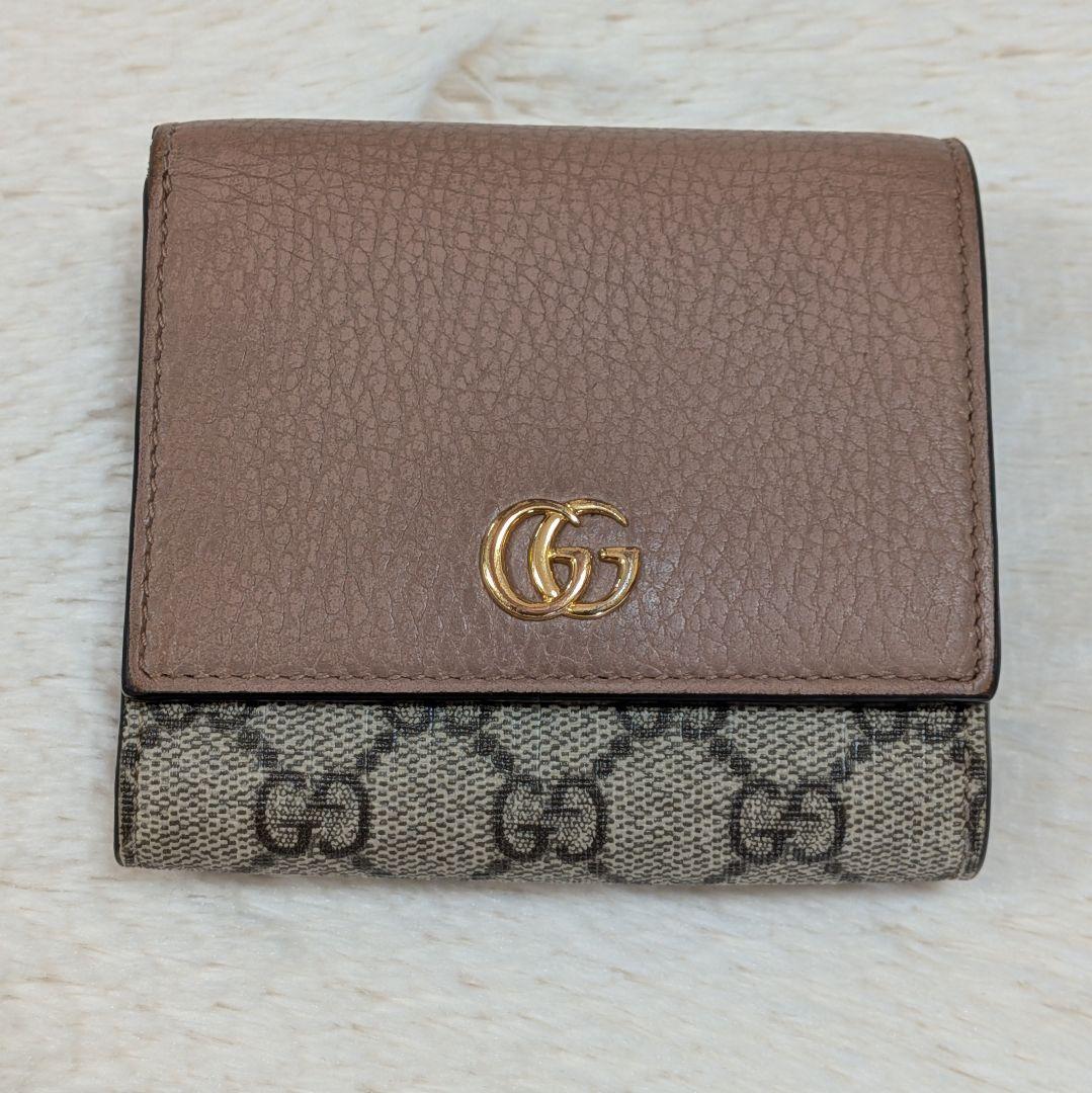 グッチ✨️二つ折り財布 GGマーモント GGスプリーム PVC レザー 箱あり