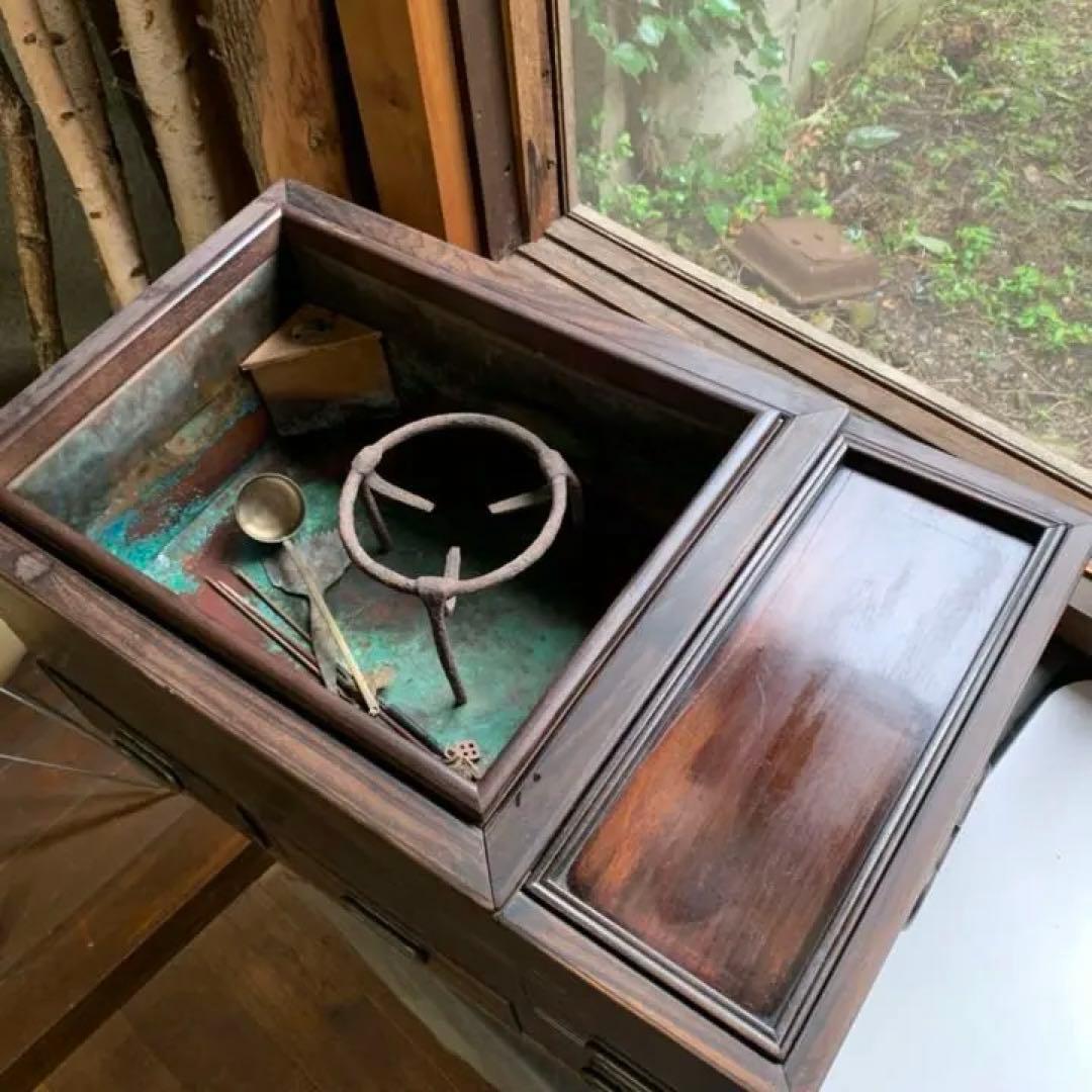 長火鉢02 レトロ　昭和のアンティーク暖　〈直接引き取り限定〉