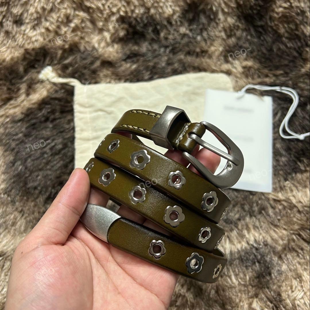 小物 OUR LEGACY BELT Flowers 2cm On Leather