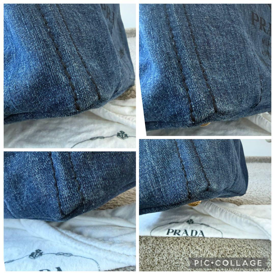 おにく様　PRADAプラダ　カナパ　トートバッグ　デニム　新品同様