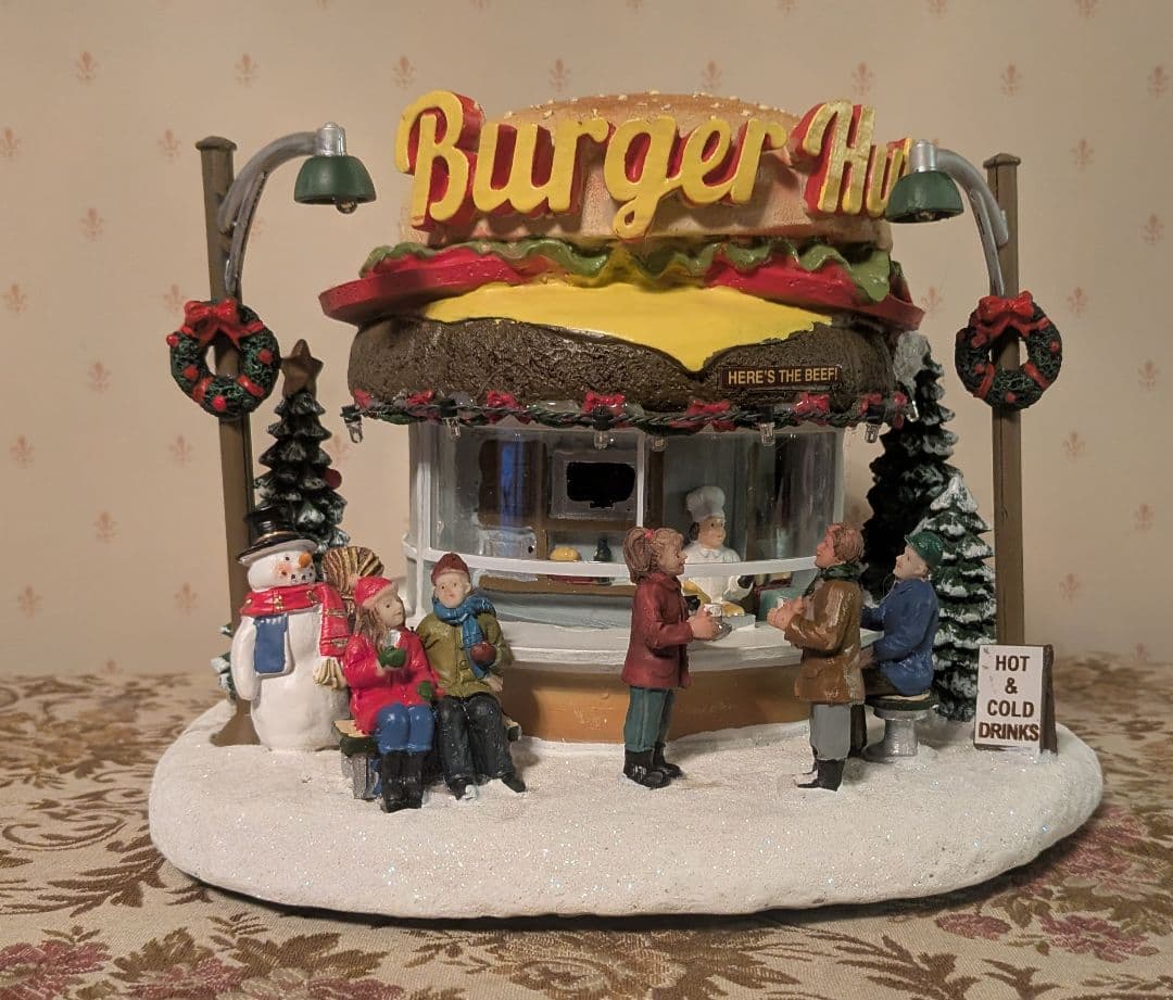 Xマスオルゴール LEMAX バーガーショップ ライトハウス イルミネーション