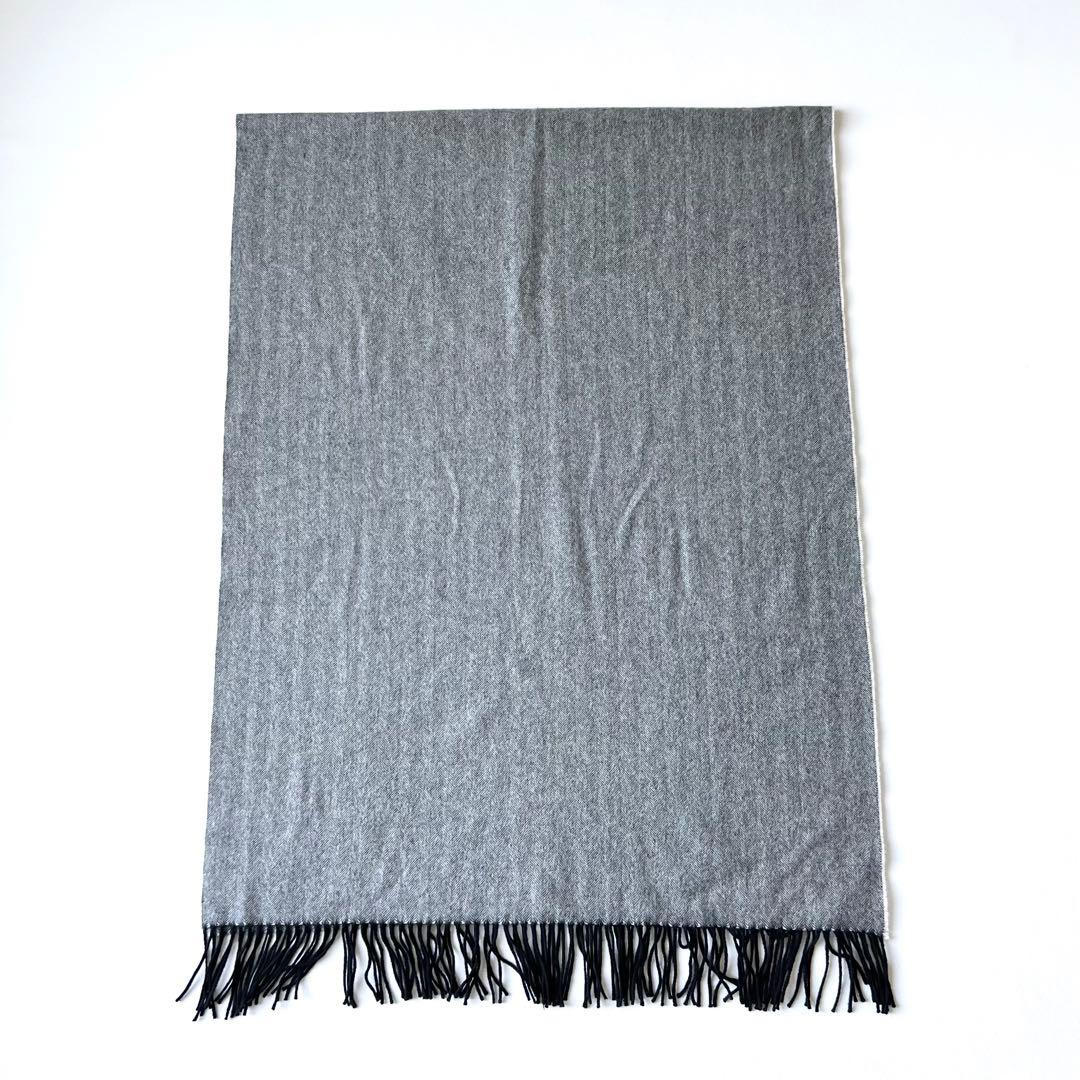 4963【美品】ジョンストンズ　大判ストール カシミヤ100％ ヘリンボーン