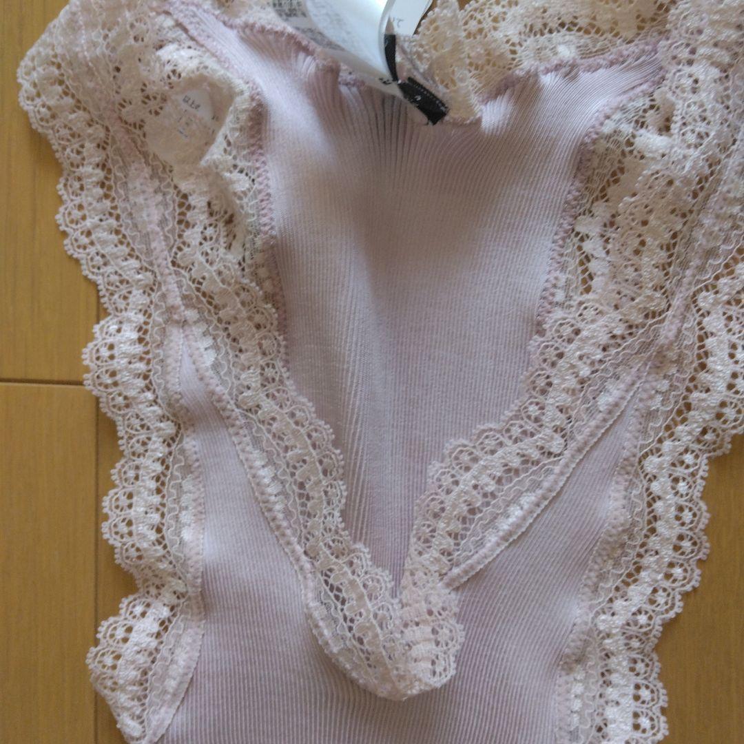 オスカリート シルク レース タンクトップ ピンク