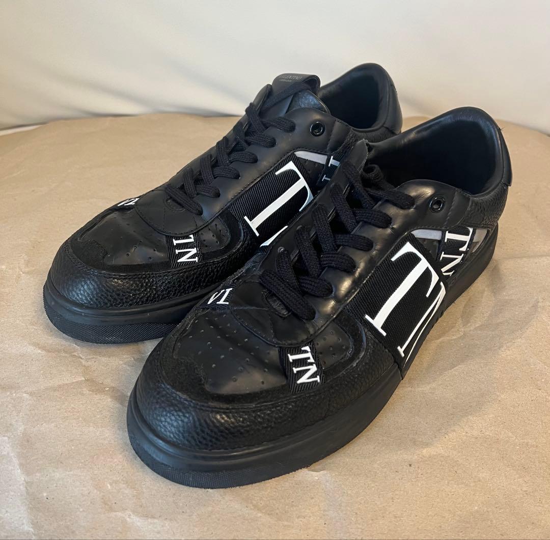 VALENTINO ヴァレンティノ レザー スニーカー 44 オールブラック