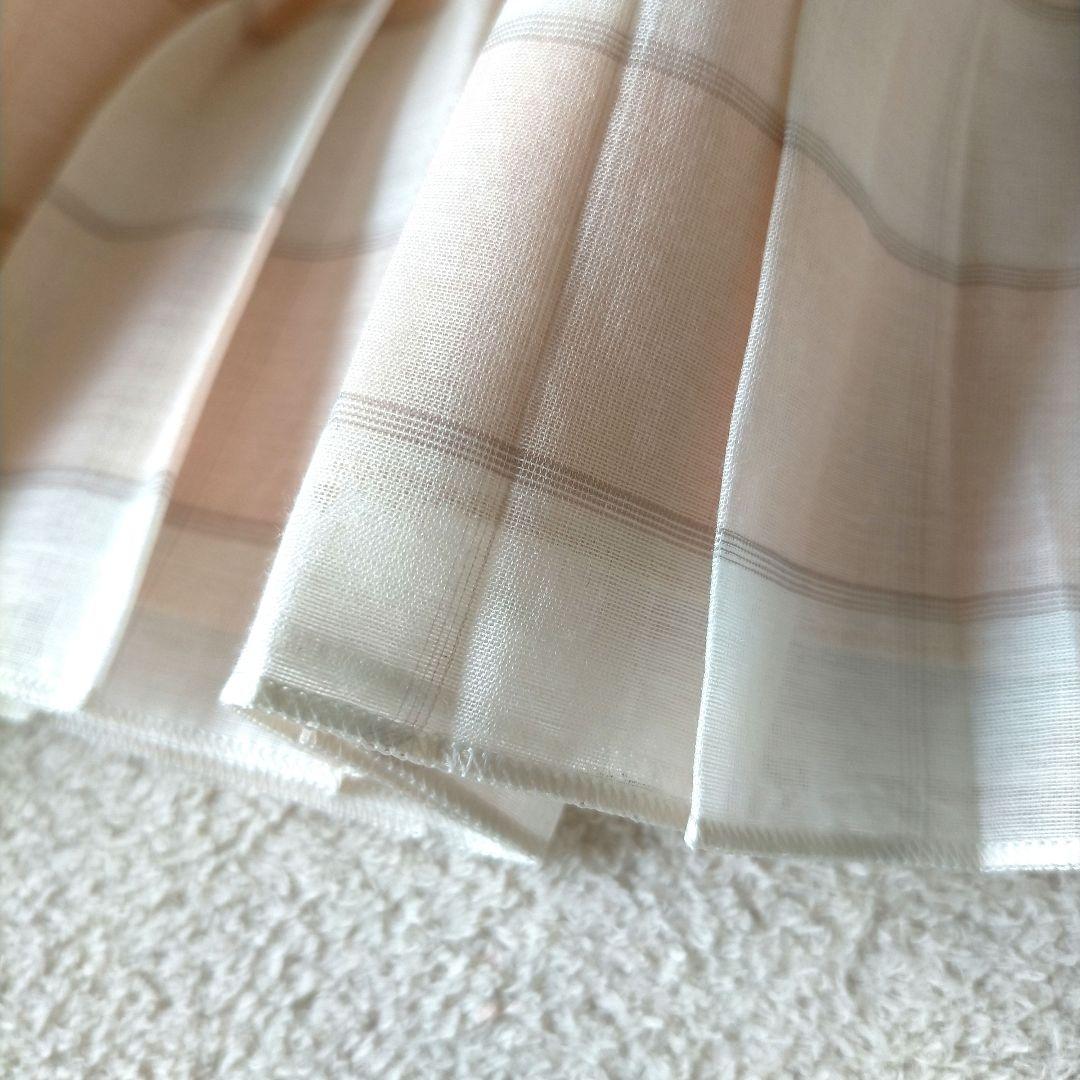 【美品】 Drawer コットンシルク チェック プリーツスカート 40