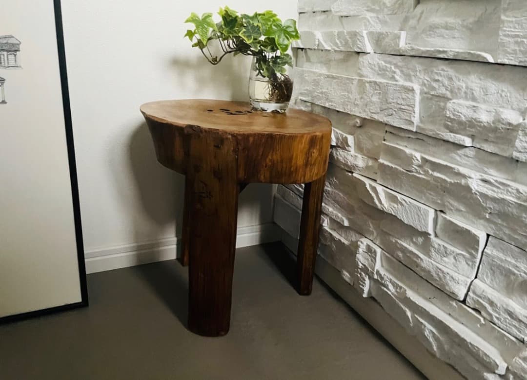 10万アクタス 高級家具 極厚 無垢材 テーブルチェア アート オブジェ 花台