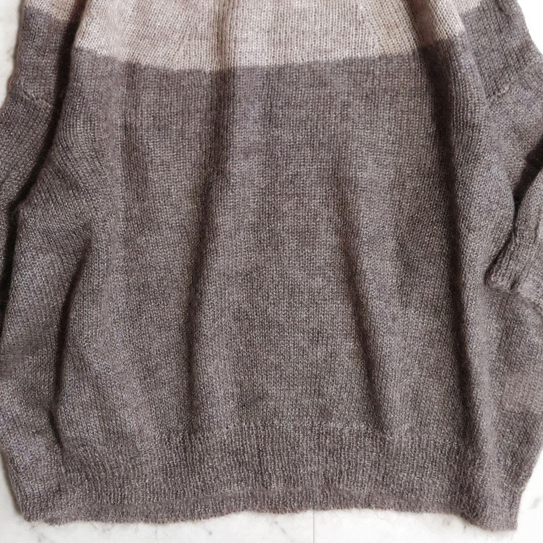 極美品♪ ビアズリー バイカラー モヘヤウール シャギーニット チュニック