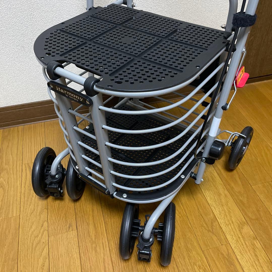 【美品】島製作所 シルバーカー ハーモニーAL 別売保冷バッグ付き