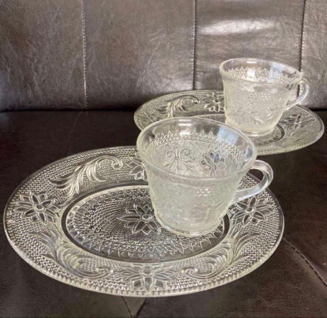 インディアナグラス ティアラ スナックセット スナックプレート 2人分セット