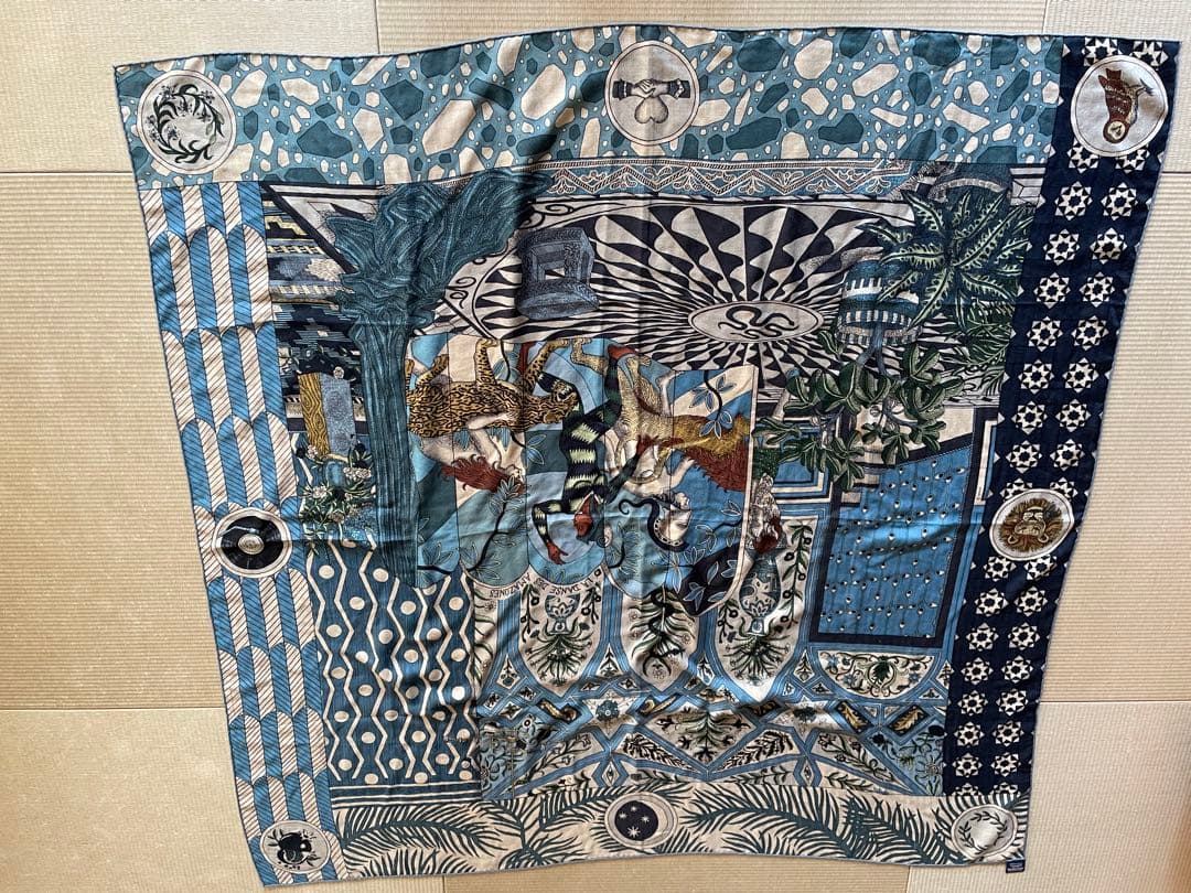 エルメス アマゾンのダンス カシミヤシルク ストール 140cm