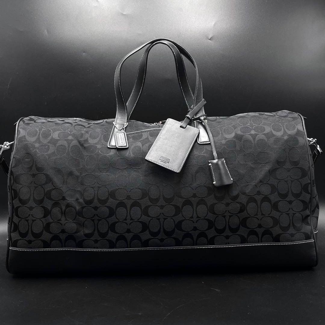 【美品】コーチ シグネチャー 大容量 2way ボストンバッグ 南京錠付き