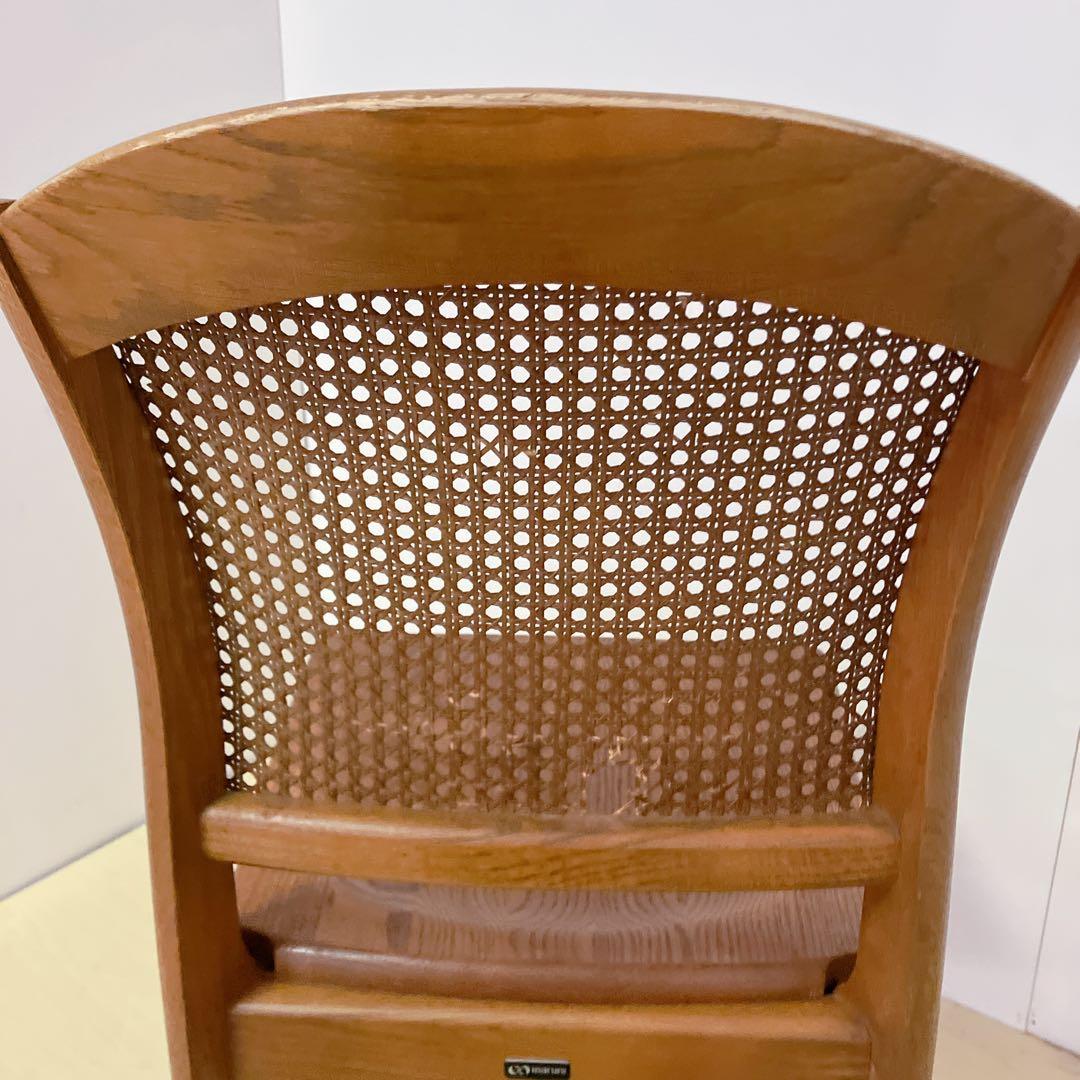 maruni マルニ　木製　ダイニングチェア ラタン 籐 旧ロゴ 木製椅子