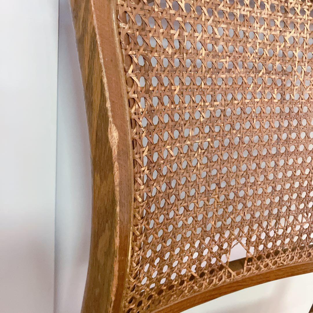 maruni マルニ　木製　ダイニングチェア ラタン 籐 旧ロゴ 木製椅子