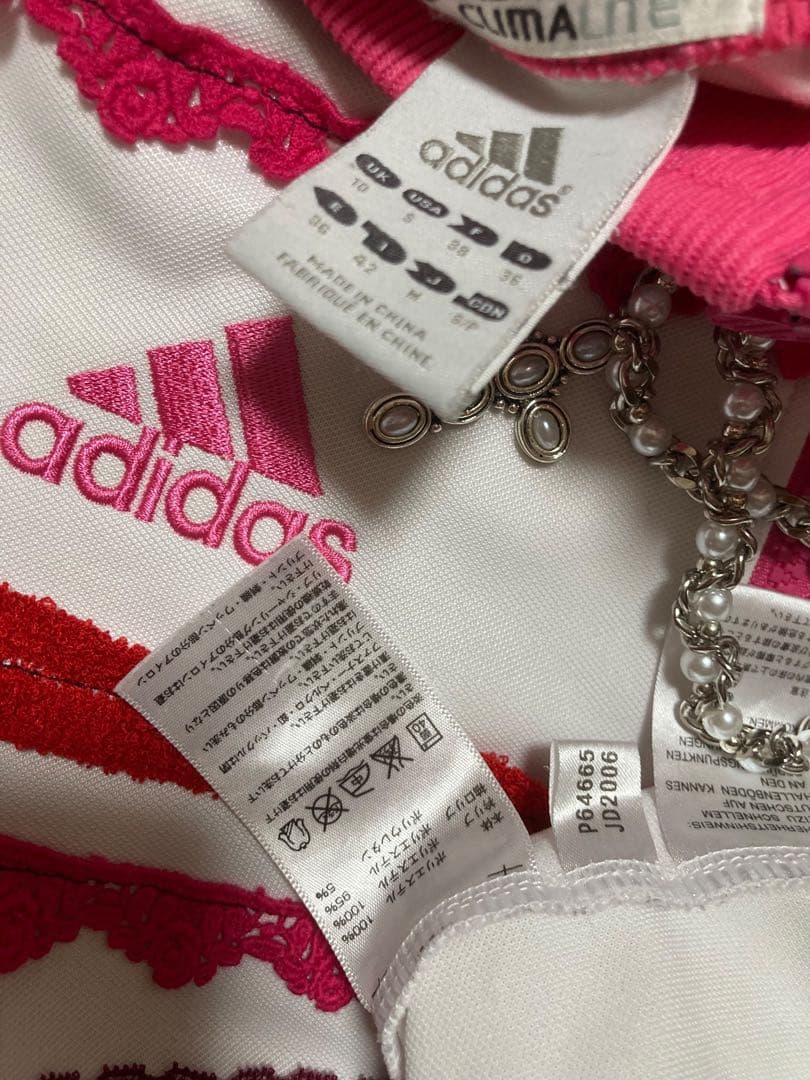 y2k再構築adidas白平成ギャルレースふりふりトラックジャケット小悪魔古着屋