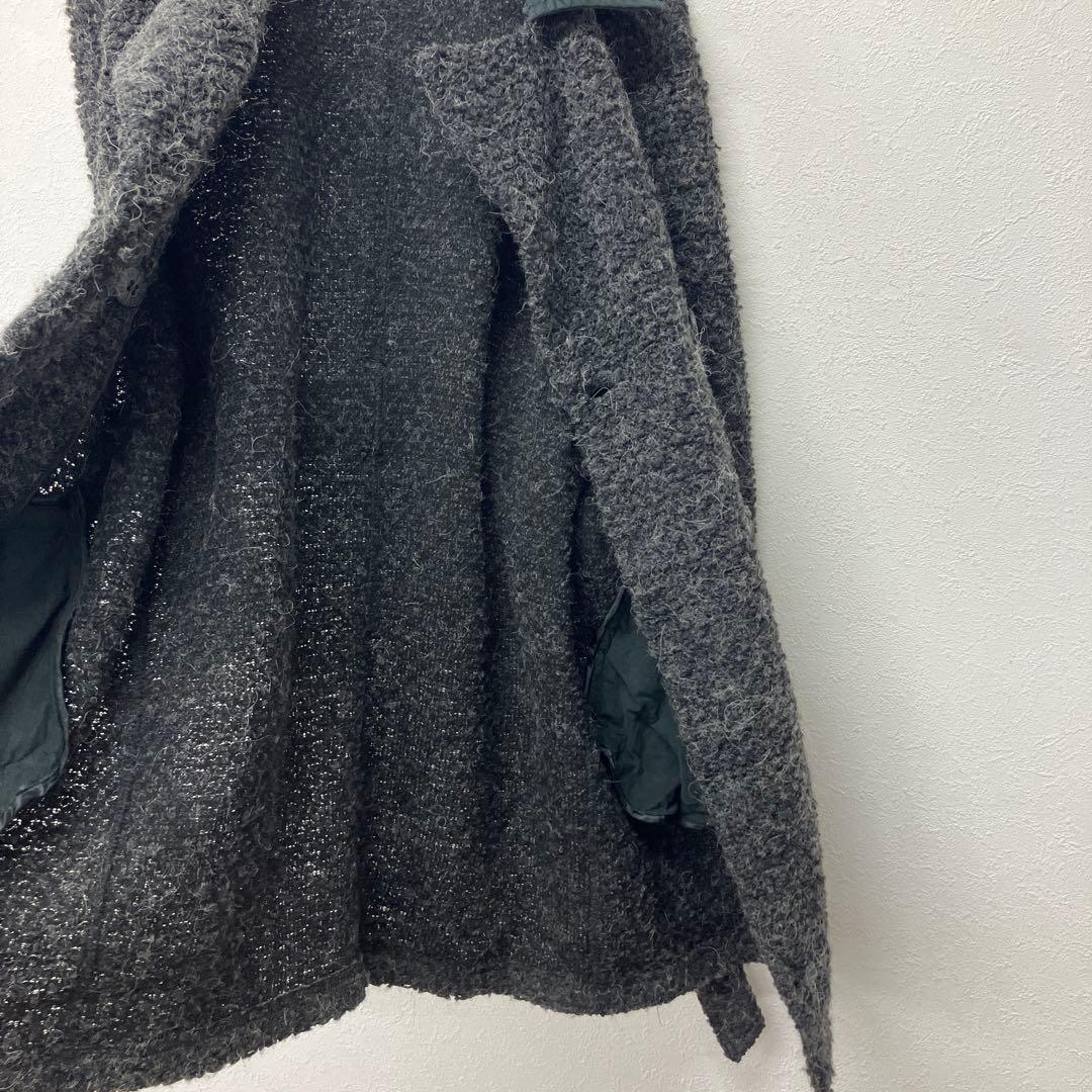 FENDI jeans ニットジャケット　ニットコート　レザー　△1