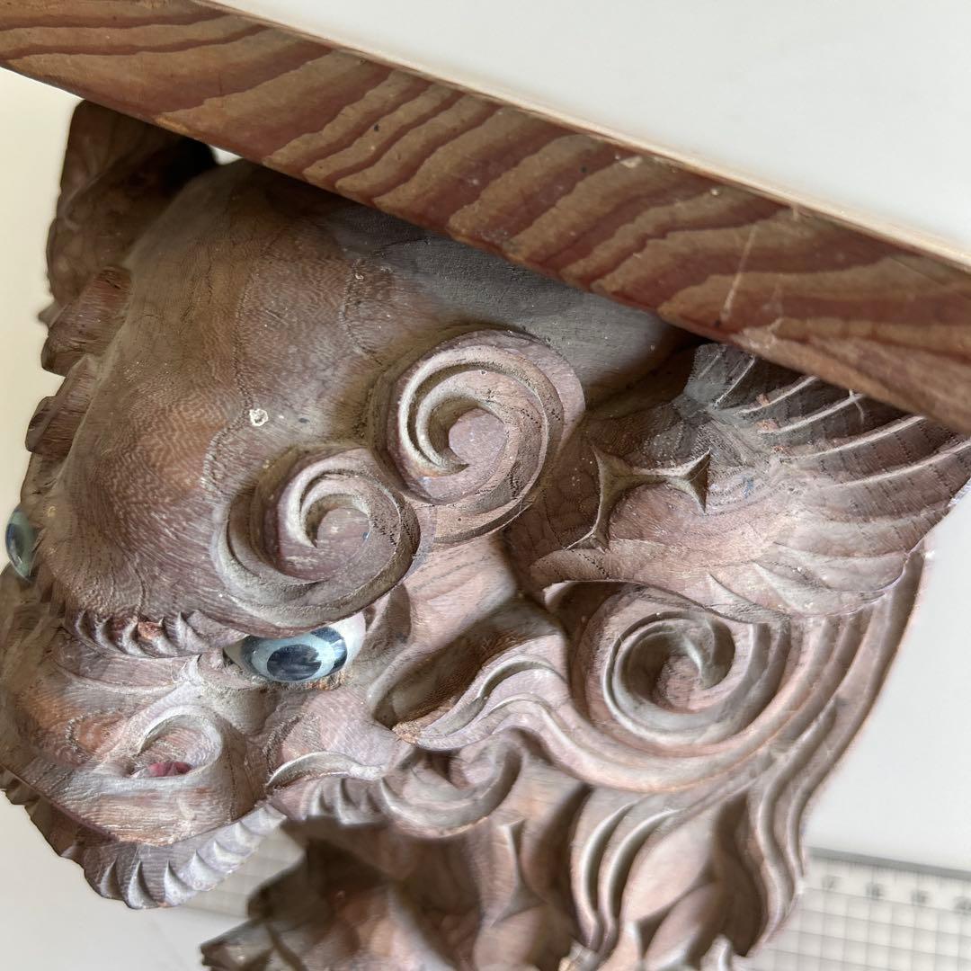 木彫獅子　彫物　木鼻　だんじり　骨董　神社仏閣地車