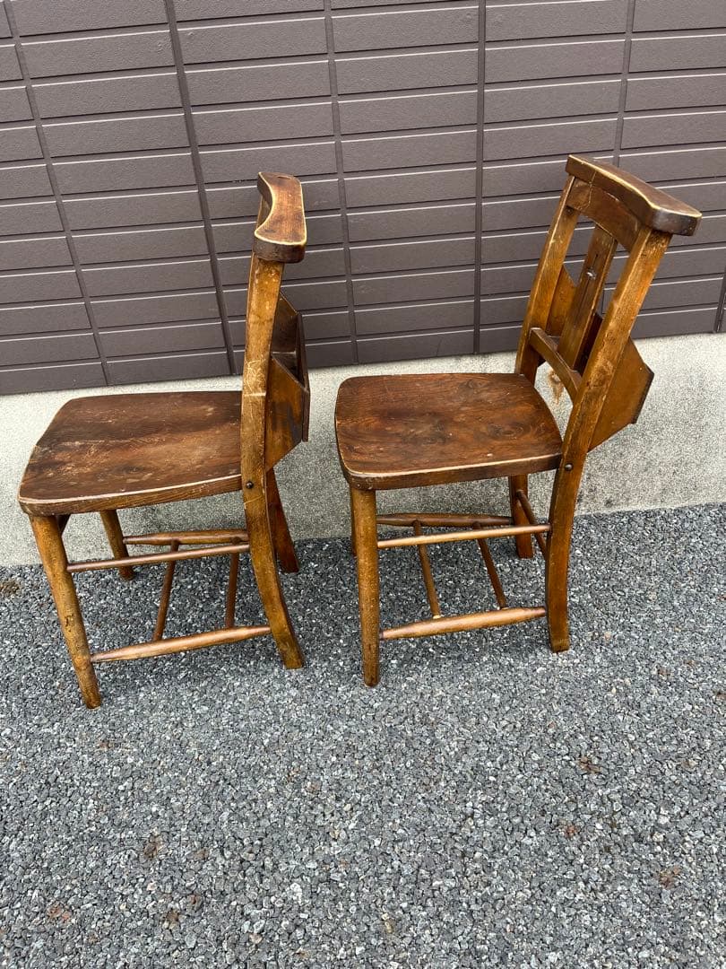 アンティーク　チャーチチェア　ダイニング　教会　椅子　イギリス　ヴィンテージ　①