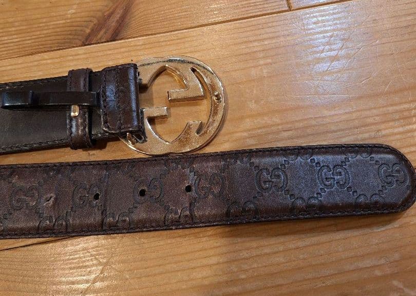 Gucci GGロゴバックル ブラウンレザーベルト