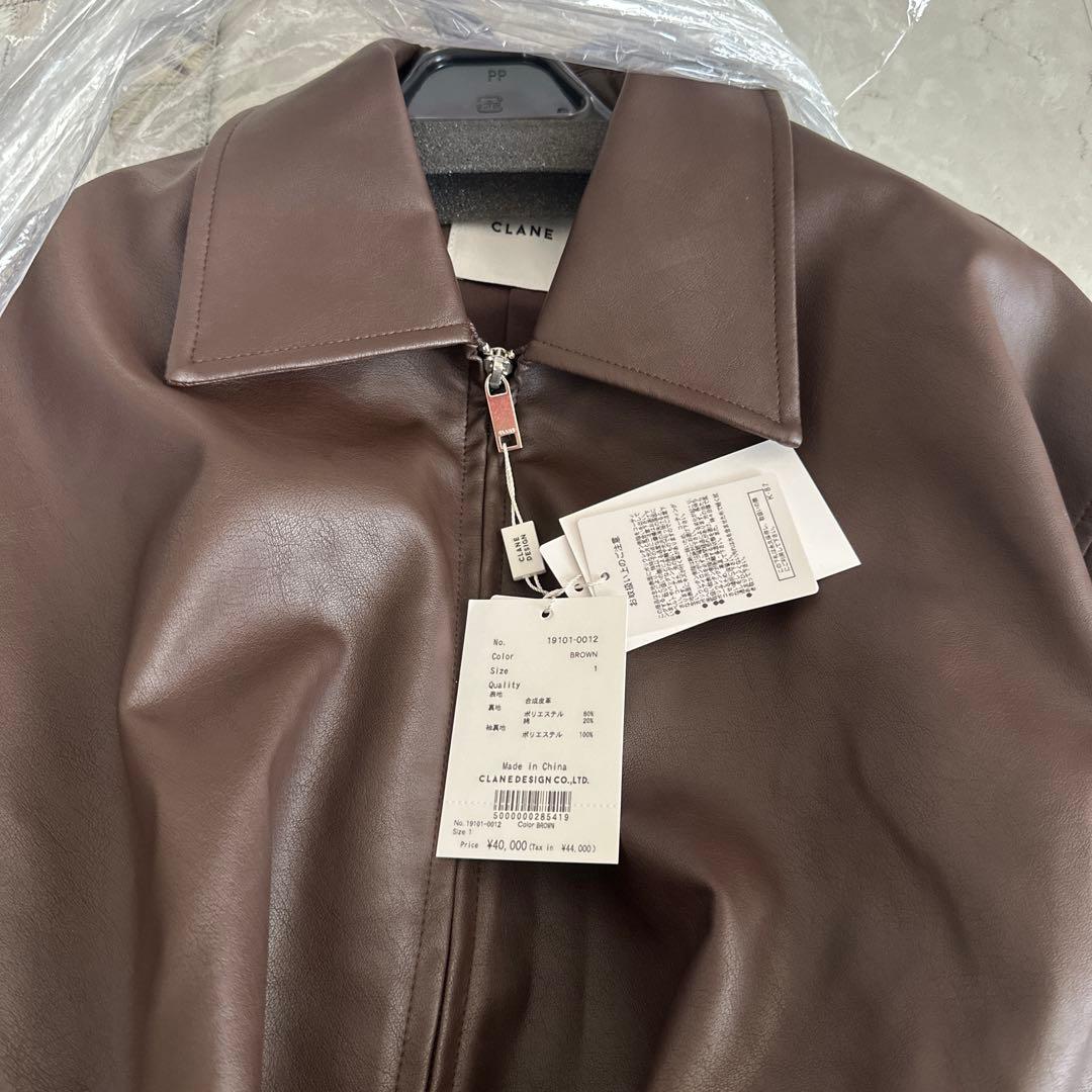 【新品タグ付】CLANE FAKE LEATHER BALLOON JACKET