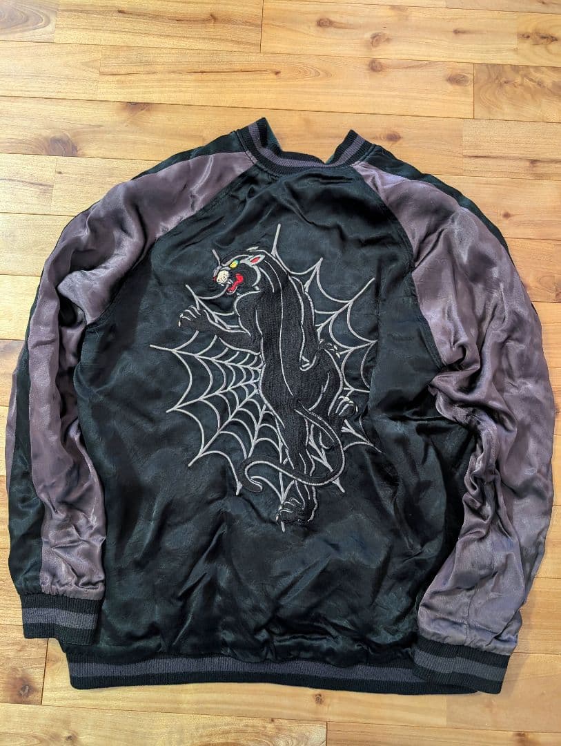 希少　junk star　スカジャン　リバーシブル　黒豹　豪華刺繍　サイズXL