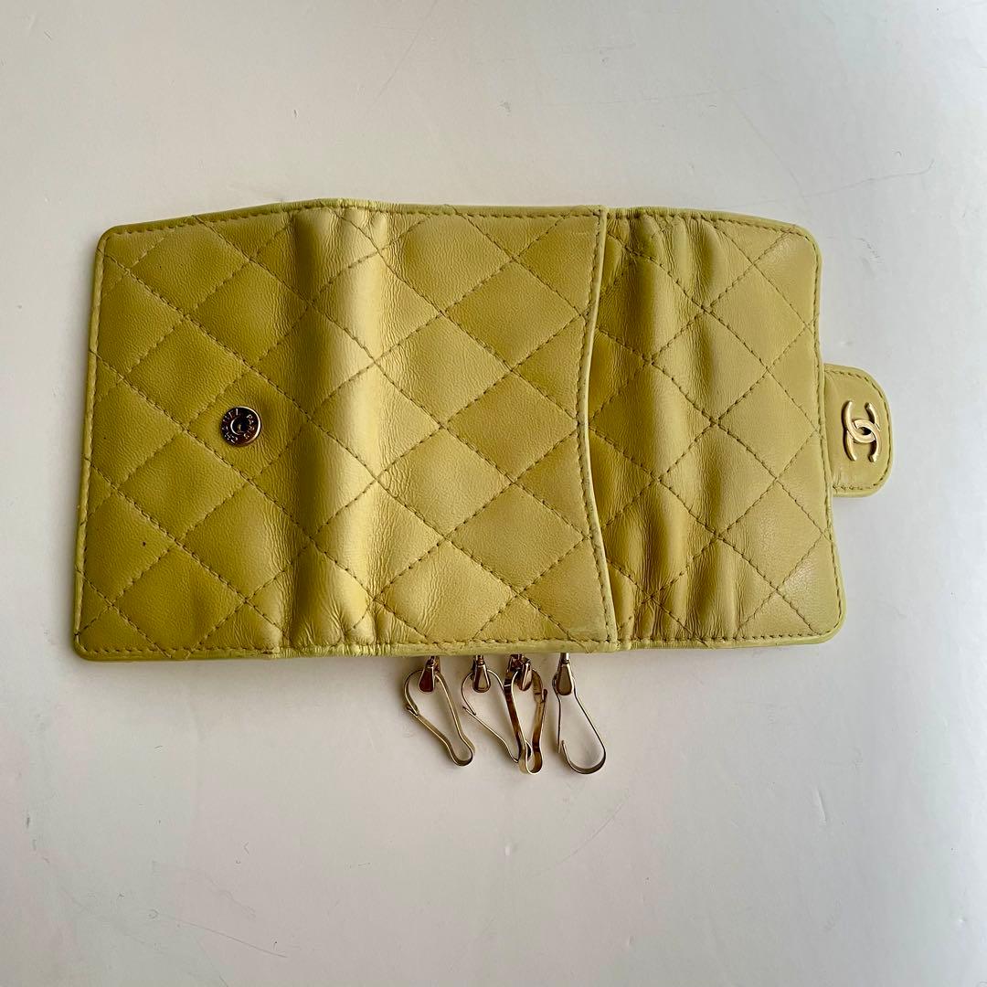 CHANEL✨シャネルマトラッセ キルティングレザー イエロー キーケース４連