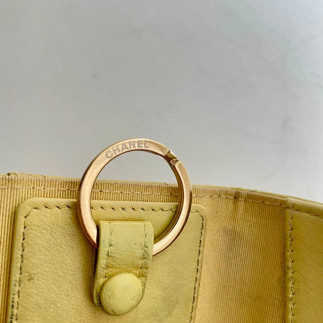 CHANEL✨シャネルマトラッセ キルティングレザー イエロー キーケース４連