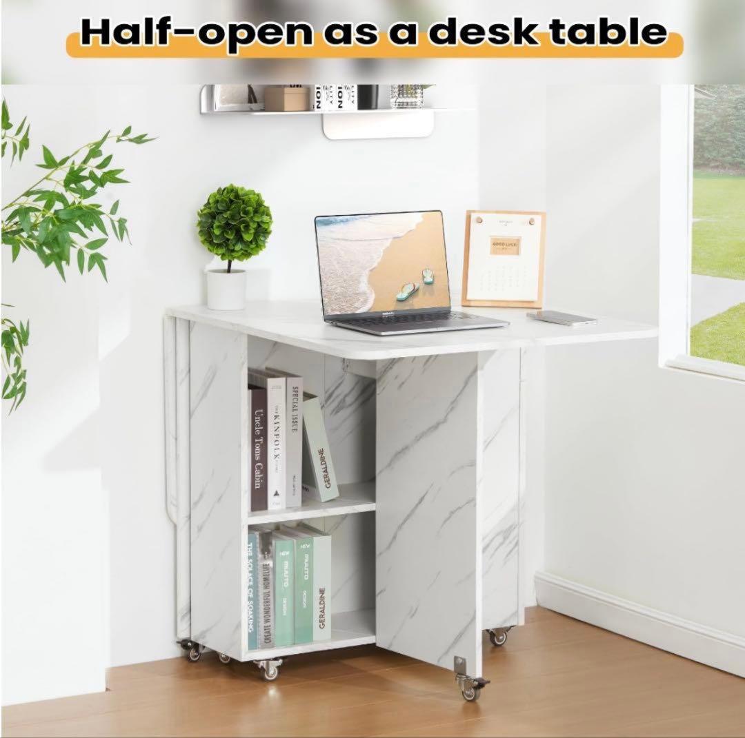 折りたたみダイニングテーブル 万能ドロップリーフダイニングテーブル ロック可能