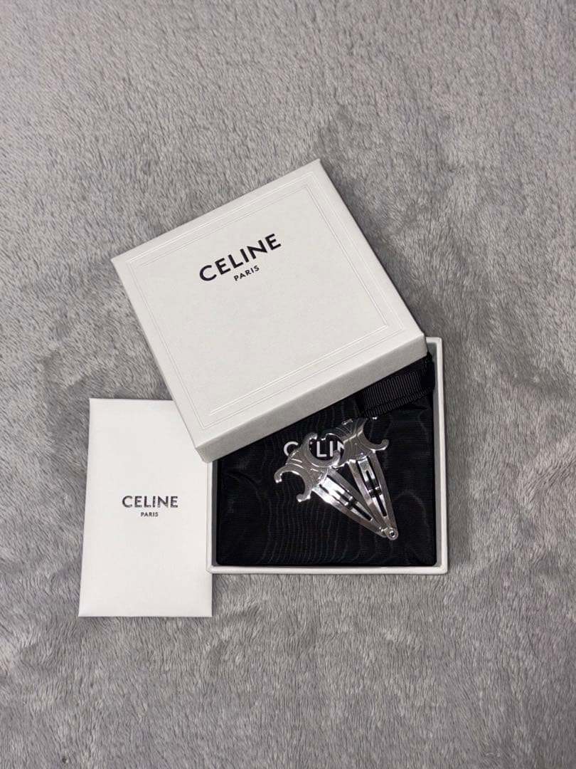 CELINE ヘアクリップ 2個セット 箱付き