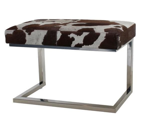 スツール リアルファー ブラウン ホワイト モダン 毛皮 AS-8010-C