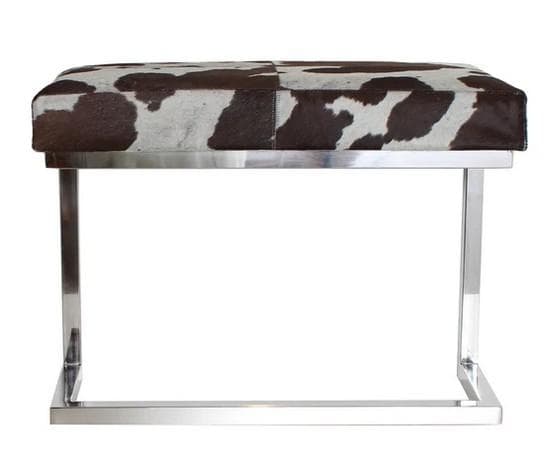 スツール リアルファー ブラウン ホワイト モダン 毛皮 AS-8010-C