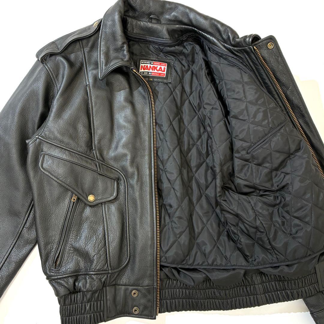 NANKAI ライダース レザージャケット キルティング ライナー付き