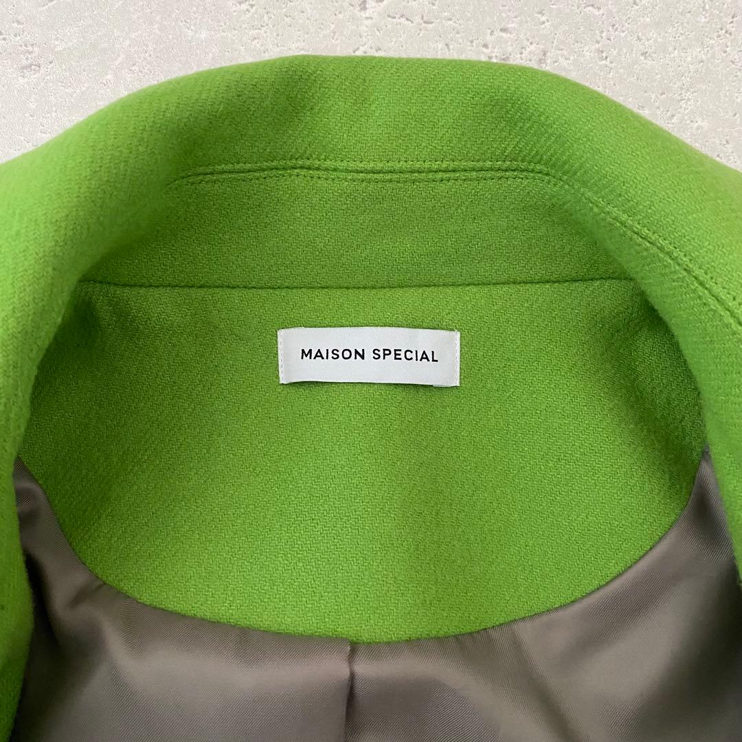 メゾンスペシャル　スーパー140メルトンステンカラーコート　ロングコート　ウール