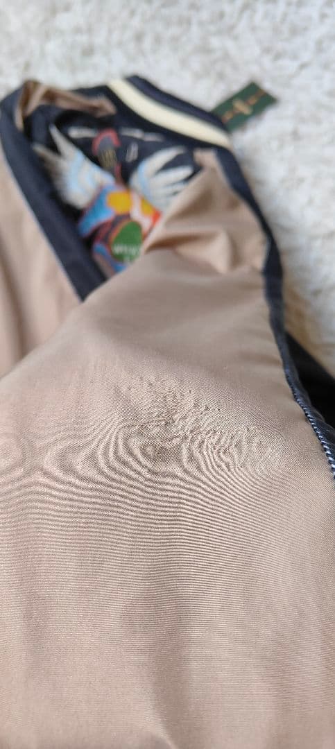 希少　glamb スカジャン　刺繍 ブラックベージュ　LAZY