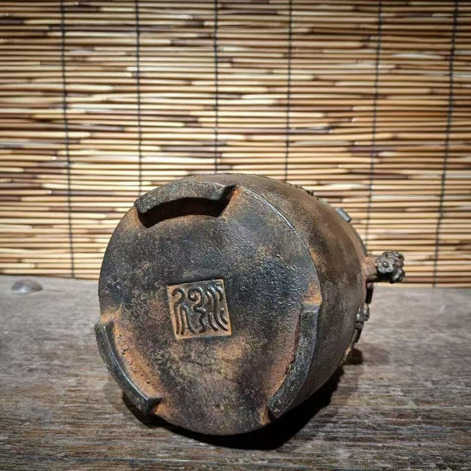 鋳鉄 炭火コンロ 花と鳥の彫刻 家庭用室内炭ストーブ煮茶器