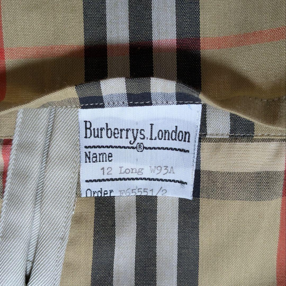 美品 英国製 90s バーバリー ステンカラーコート レディース ロング W93