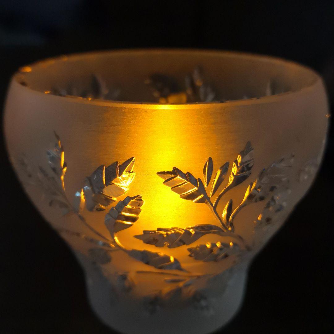 ❤️Lalique ルネラリックの クリスタル製キャンドルホルダー　A1491