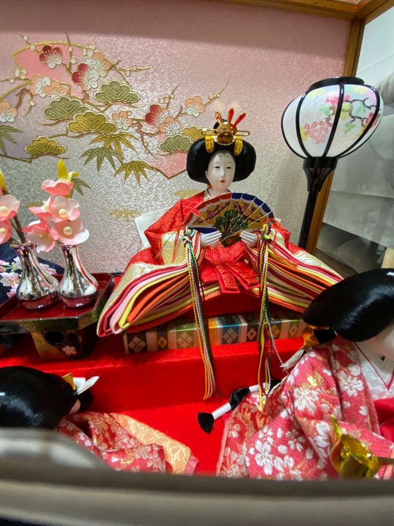 雛人形　ガラスケース付き　5人　ひな祭り　お雛様
